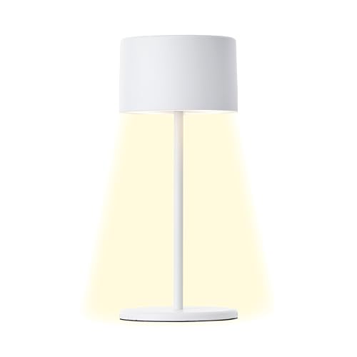 ⚡ BLITZDEAL (-65%) Brilliant LED Tischlampe in weiß Dimmbar & mit Akku Mobile Innenleuchte mit drei-Stufen-Touchdimmer Warmweißes Licht, stilvolles Design, energiesparend & flexibel einsetzbar - per USB aufladbar