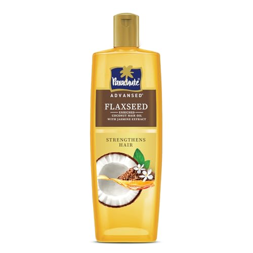 Parachute Advansed Flaxseed Enriched Coconut Hair Oil for Stronger, Smoother Hair | Up to 10x Less Breakage| 2x Softer Hair | Deep Nourishment with Ja