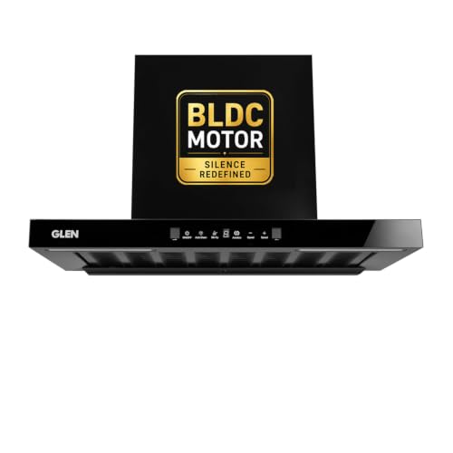 Glen Hood Selena BLDC 60 Black Filterless Kitchen Chimney 60cm | 1400 m³/hr Suction Capacity | BLDC Motor| Aeration Technology | Touch & Gesture Contr