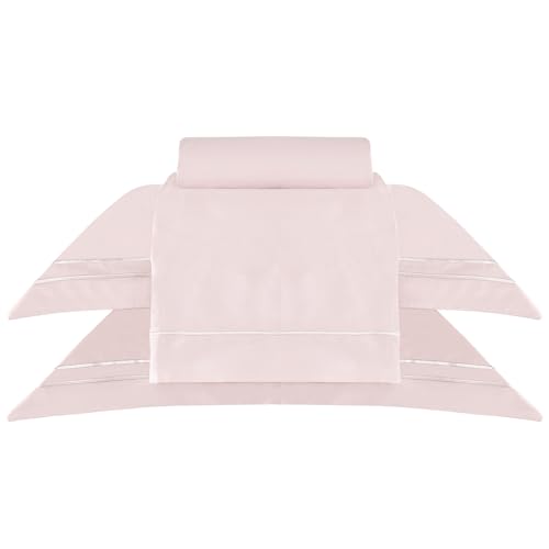 Buddemeyer Jogo de cama Super King Sublime Rosa c/ponto cheio Rosa 4 peças