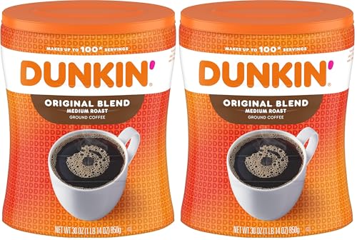 Dunkin' Original Blend Medium Roast Ground Coffee, 30 Ounce (Pack of 2)