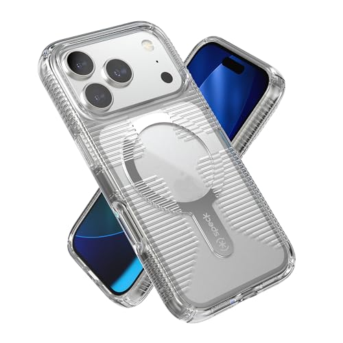 Speck GEMSHELL Grip +MS Case for iPhone 17 Pro - Clear/Clear | Slim Protective Grip | Drop Protection | MagSafe Compatible