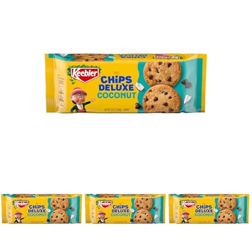 Keebler Chips Deluxe Coconut Cookies,9.45oz (Pack of 4