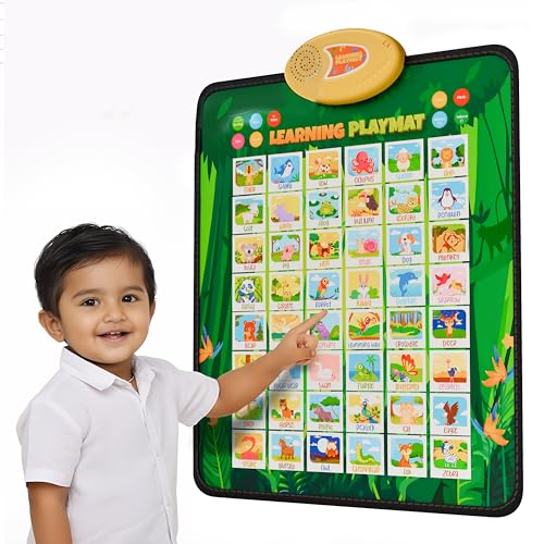 Lifelong Smart Learning Playchart Playmat for Kids 2+ Years, Quiz & Spelling Modes, English Hindi Picture Words, Music, Touch Activated Educational Ma