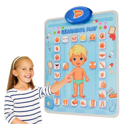 Lifelong Smart Learning Playchart Playmat for Kids 2+ Years, Body Parts English Hindi Words & Spelling, Quiz & Music Modes, Touch Activated Anatomy Ch