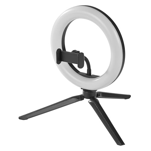 (-58%) Osram LINEAR mobile LED-Ringleuchte für den Schreibtisch in Schwarz aus Kunststoff (PC), IP20-Schutz, für Online-Meetings