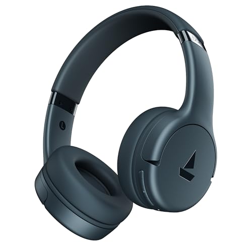 boAt Rockerz 411, 40Ms Low Latency, 40Hrs Battery, 40Mm Drivers, ENx Tech, App Support, Bluetooth Headphones, Wireless Over Ear Headphone with Mic (Bo