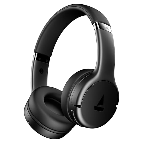 Boat Rockerz 411, 40Ms Low Latency, 40Hrs Battery, 40Mm Drivers, ENx Tech, Stream Ad Free Music via App Support, Bluetooth Headphones, Wireless Over