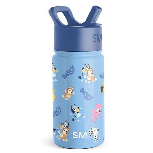 Simple Modern Kids Summit Water Bottle with Straw Lid |Bluey 14oz Stainless Steel Cup Insulated Tumbler for Kids, School | Bluey Bluetastic Day