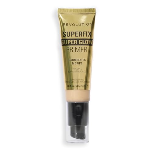 Revolution Superfix Glow Primer, Gripping Face Gel, Radiant Finish, Long Lasting Hold, Vegan & Cruelty-Free, 24ml