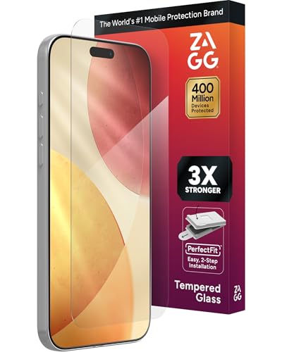 ZAGG Glass+ Screen Protector for iPhone 17 Pro Max - 3X Stronger, Impact & Shatter Protection, Scratch & Smudge-Resistant iPhone Tempered Glass, InvisibleShield, Easy PerfectFit Install
