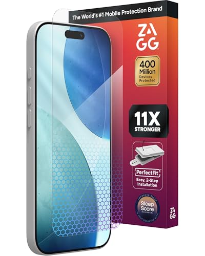 ZAGG XTR5 Screen Protector for iPhone 17 - Glass, Blue Light Protection, 11X Stronger, Eyesafe CPF60 Tech, Anti-reflective Tech, Vibrant Color & Touch Sensitive Tempered Glass, Easy To Install