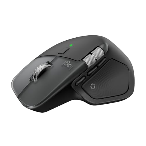 Logitech MX Master 4 for Mac, Ergonomic Bluetooth Mouse with Advanced Performance Haptic Feedback, Ultra-Fast Scrolling, USB-C Charging, MacOS, iPadOS, Windows - Space Black