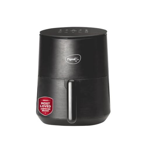 Pigeon Healthifry 3.3L Compact Digital Air Fryer | 1200W | 360° Rapid Air Circulation | 85% Less Oil | Non-Stick Basket | Touch Control | Perfect for 