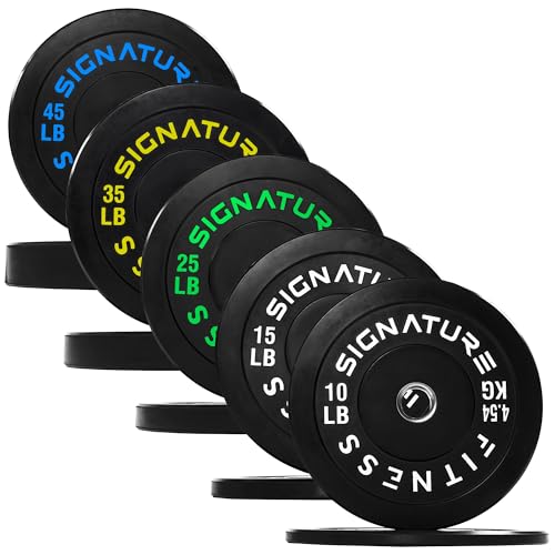 Fitvids Olympic Bumper Plates Set, 2" Weight Plates for Strength Training & Weightlifting, 260LB Set (10LB, 15LB, 25LB, 35LB, 45LB), Multiple Packages