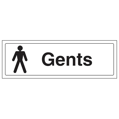 V Safety Gents 300 x 100 mm - Glow In The Dark Self Adhesive Vinyl Safety Sign