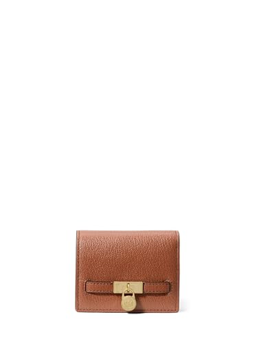 Michael Kors Women's Hamilton Small Compact Wallet One Size Gold-tone Hardware/Urbino Leather/Luggage