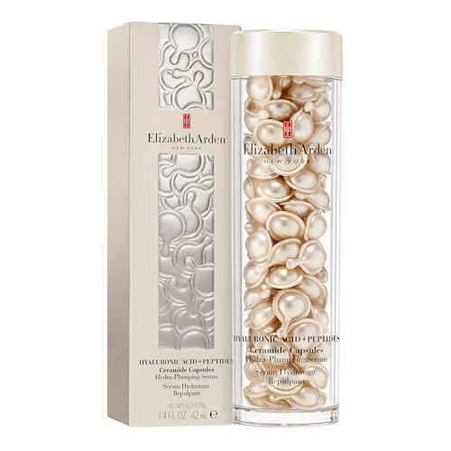 Elizabeth Arden - Hyaluronic Acid + Peptides Ceramide Capsules, Hydrating & Plumping Peptide Serum with Size-Shifting HA, Silky Lightweight Formula for Smoother, Plumper Skin, For All Skin Types