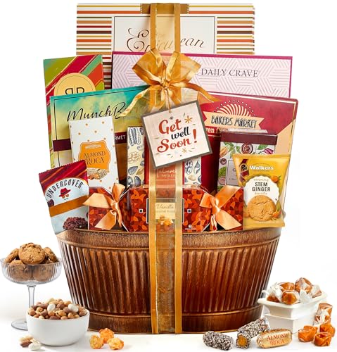 Get Well Basket – Care Package with Gourmet Snacks for Women & Men, After Surgery Gifts, Thinking of You Treats, Feel Better Sweets, Gift Box by Broadway Basketeers