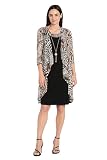 R&M Richards — R&M Richards Women's 2-Piece Animal Print Mesh Jacket Dress Set with Necklace for Formal Occasions, Cocktail & Evening Wear