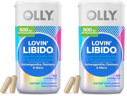 OLLY Lovin Libido Capsules, Boost Desire with Ashwagandha, Maca & Damiana, Vegetarian, Supplement for Women, 20 Day Supply - 40 Count (Pack of 2)