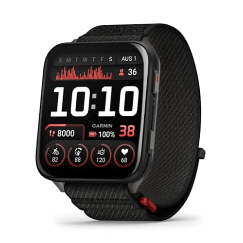 Garmin® Venu® X1, Thin and Lightweight GPS Smartwatch, AMOLED Display, Advanced Health and Fitness Features, Black with Slate Titanium Caseback and Black ComfortFit Nylon Band
