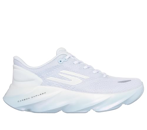 Skechers Women's Aero Burst Sneaker, White/Light Blue, 9.5