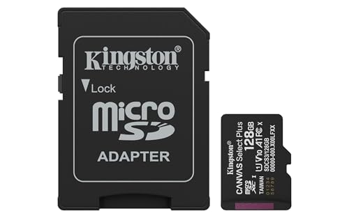 Kingston 128GB Canvas Select Plus microSD Card | Read Up to 150MB/s | V10 A1 UHS-I | with SD Adapter | SDCS3/128GB