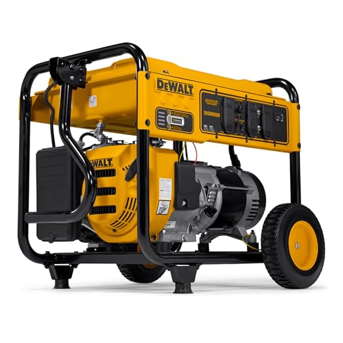 DeWalt 6,500-Watt Portable Gas Generator - 389cc Engine - Idle Control - Durable Wheels - Covered Outlets - CO Protect Technology - Jobsite and Emergency Power Ready