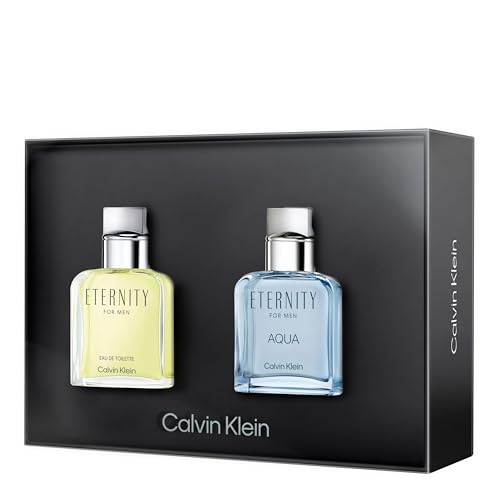 Calvin Klein Eternity & Eternity Aqua Travel Size Eau de Toilette Holiday Duo Gift Set | 0.5 Fl Oz Each | Discovery Size Gift Set for Men
