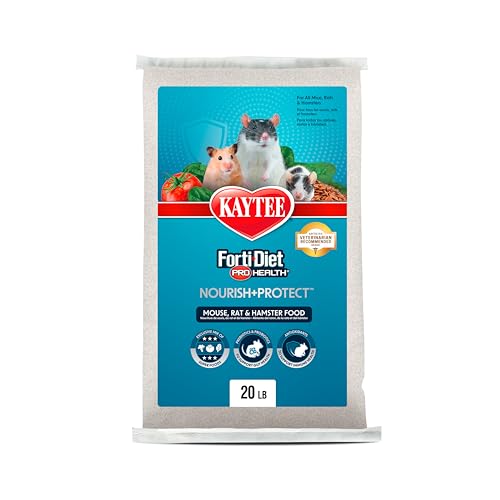 Kaytee Forti-Diet Pro Health Nourish+Protect Mouse, Rat & Hamster Food, Comprehensive Nutrition Backed by Science, Digestive Health, Immune Support, 20 Pounds 20 Pound (Pack of 1)