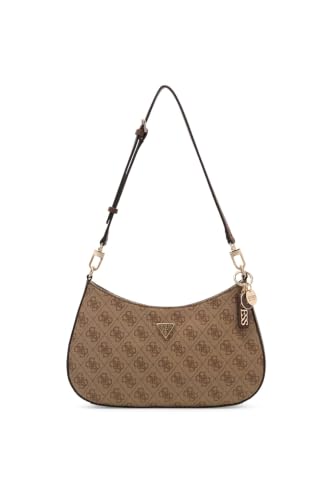 (-31%) GUESS Noelle II Top Zipper Shoulder Bag Latte Logo/Brown