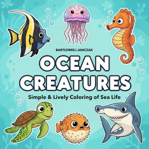 Ocean Creatures coloring book cover