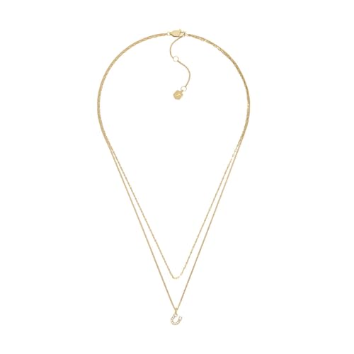 (-49%) Fossil Women's goldfarbene Edelstahlkette mit Karabinerverschluss Runde Halskette mit Anhängern