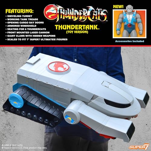 Super7 Thundercats ULTIMATES! Thundertank with Panthro (Toy) - 27" Thundercats Action Figure Vehicle Classic Cartoon Collectibles & Retro Toys - Vintage Design - Limited Edition - Amazon Exclusive