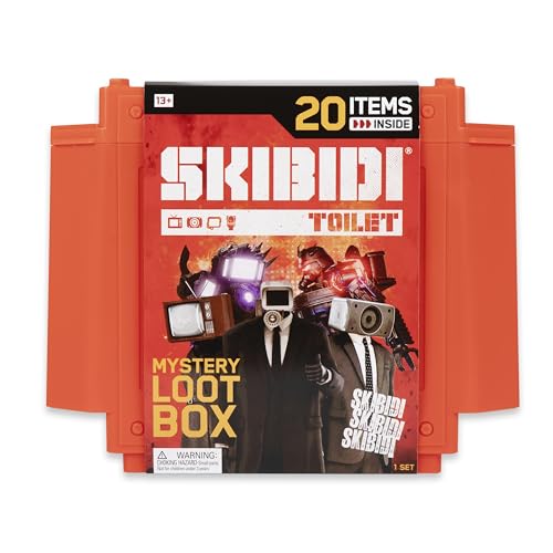 SKIBIDI Toilet Giant Mystery Loot Box, with 20 Mystery Surprises, YouTube Animation Sensation, Exclusive Mystery Figures, Officially Licensed Toilet Merch