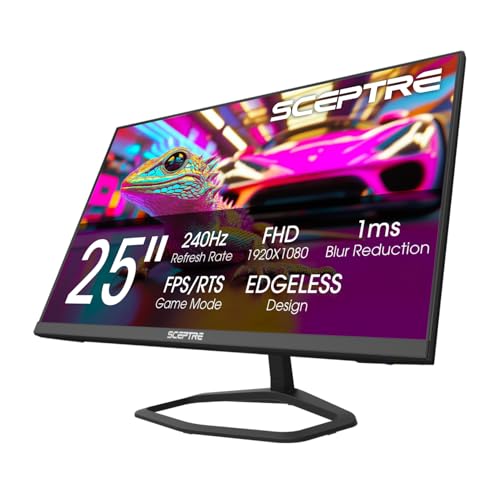 Sceptre New 24.5-inch Gaming Monitor up to 240Hz DP x2 HDMI x2 Build-in Speakers 2025