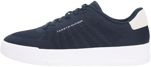 🔥 SELTEN SO GÜNSTIG (-59%) Tommy Hilfiger Herren Court Sneaker Knit Low Top, Blau (Desert Sky), 44