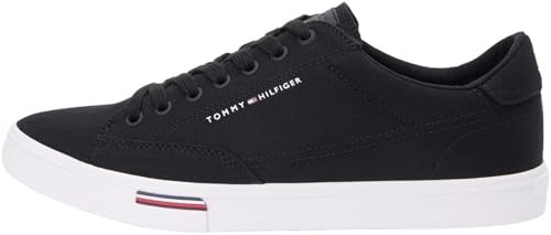 ⚡ BLITZDEAL (-70%) Tommy Hilfiger Herren Vulcanized Sneaker Long Lace Canvas Low Top, Schwarz (Black), 44