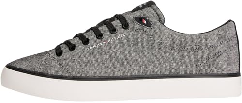 🔥 SELTEN SO GÜNSTIG (-51%) Tommy Hilfiger Herren Vulcanized Sneaker Chambray Low Top, Schwarz (Black), 42