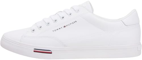 🔥 SELTEN SO GÜNSTIG (-55%) Tommy Hilfiger Herren Vulcanized Sneaker Long Lace Low Top, Weiß (White), 42