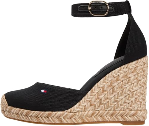 (-40%) Tommy Hilfiger Damen Wedge Sandalen High Closed Toe mit Keilabsatz, Schwarz (Black), 38