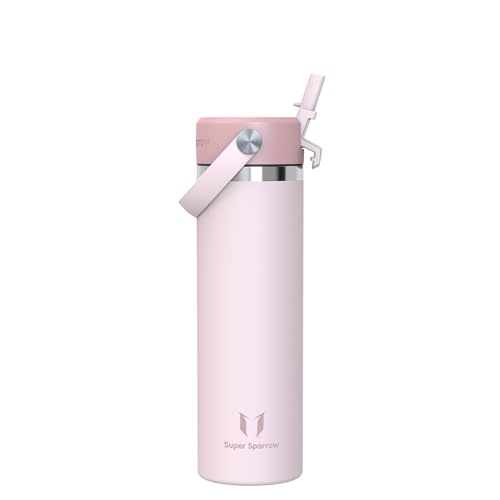 Sparrow RVS Drinkfles 750ml - Isolerende Waterfles met Rietje | Waterfles Geïsoleerde, Drinkfles Lekvrije, BPA-vrij, Vaatwasserbestendig, SwivelSip, SwivelSip, School, Sport, Camping