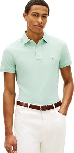 (-53%) Tommy Hilfiger Herren Poloshirt Kurzarm 1985 Slim Fit, Grün (Crushed Mint), L