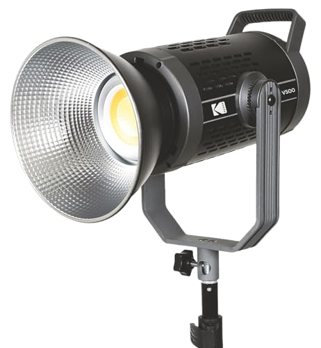 KODAK V500 Video Light with LCD Display |Adjustable Color Temp 2800K- 6500K|96 CRI|Dimmable Brightness||Lighting Icon|Flexible Light Weight|Wireless R