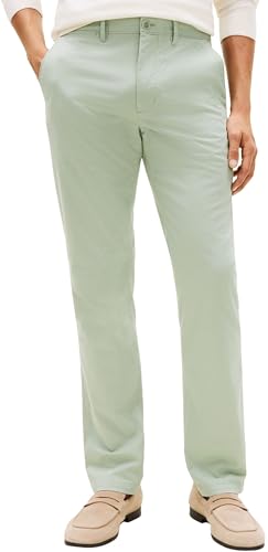 🔥 STARKER PREIS (-50%) Tommy Hilfiger Herren Chino Hose Core Denton Essential Twill Straight Fit, Türkis (Minty Grey), 32W/32L