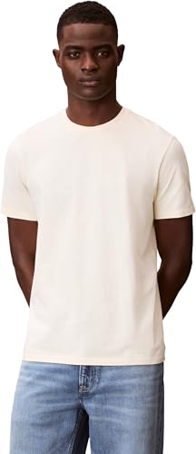 🔥 SELTEN SO GÜNSTIG (-49%) Calvin Klein Herren T-Shirt Kurzarm Classic Monogram Tee mit Rundhalsausschnitt, Gelb (Pear Sorbet), XXS