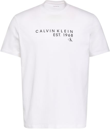 🔥 SELTEN SO GÜNSTIG (-58%) Calvin Klein Herren T-Shirt Kurzarm Graphic mit Rundhalsausschnitt, Weiß (Bright White), S