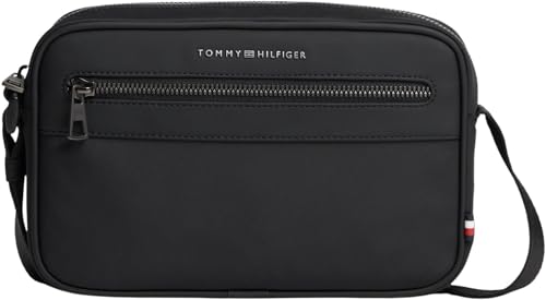 🔥 SELTEN SO GÜNSTIG (-50%) Tommy Hilfiger Herren Crossbody Bag Tasche mit Metall-Logo, Schwarz (Black), Einheitsgröße