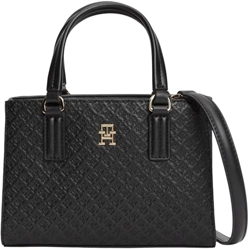 🔥 STARKER PREIS (-54%) Tommy Hilfiger Damen Tote Bag Tasche Daily Mini mit Monogramm-Prägung, Schwarz (Black), Einheitsgröße